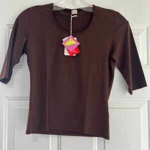 Microfibre half sleeve crop top